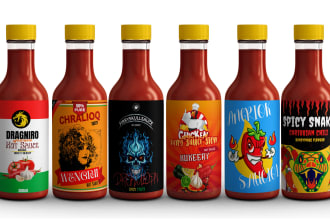 do label for sauce, spice, juice, honey, ketchup, pepper, seasoning, dip, salsa