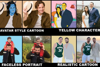 convert you into different style of portrait cartoon