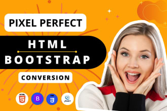 convert figma to html, xd to html, psd to html fully responsive with bootstrap 5