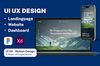 design landing page or website ui ux design in figma
