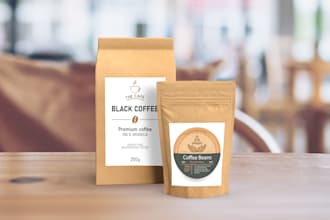 design coffee sticker, coffee label, pouch sticker asap