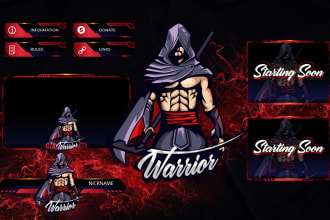 do animated graphics and overlay for your streaming channel twitch