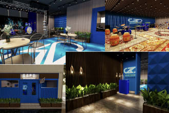 design and render your office interior, retail stores, or restaurants