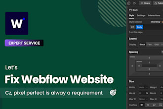 redesign, update or fix webflow website design issues