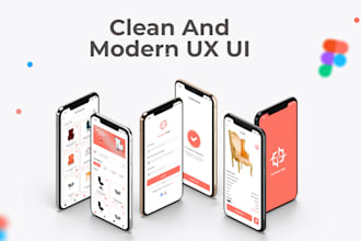 do clean and modern UX UI website and mobile app in figma