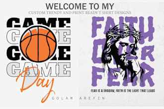 create custom trendy etsy pod t shirt design and print ready merch graphics