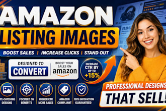 do amazon listing image design, product image editing, infographic visuals