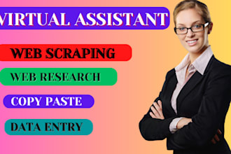 do data entry, copy paste, web research , web scraping , lead generation as VA