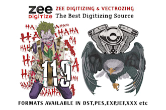 embroidery digitizing logo and convert to dst, pes, emb