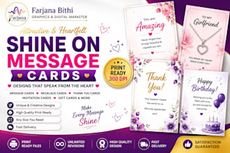 design attractive shine on message cards
