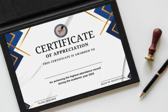 create a professional certificate for education awards