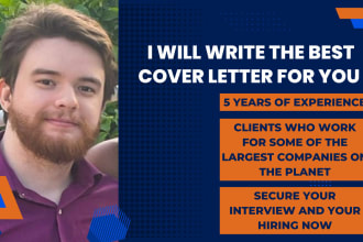 edit, proofread, and write the best cover letter to secure your dream job