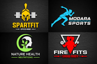 design sports, gym, fitness, health and clothing brand logo