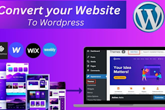 expertly convert clone or transfer wix, weebly, webflow squarespace to wordpress