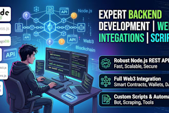 build nodejs backend rest apis web3 integrations and scripts
