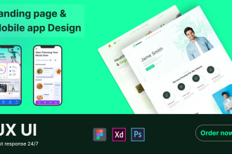 design clean and modern landing page, homepage and app ui ux design