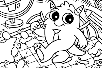 draw outline or coloring book pages for children
