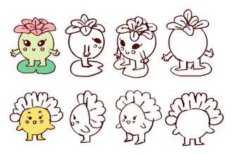 draw cute and kawaii character design and concept art