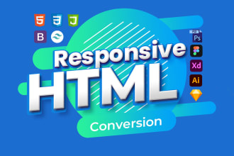 convert PSD to HTML xd to HTML sketch to HTML figma to HTML