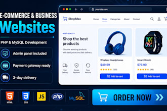 build a business or ecommerce website using PHP and mysql