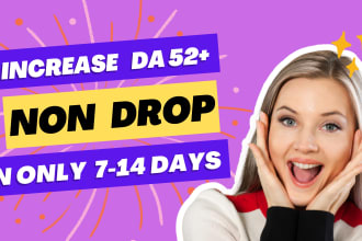 increase your domain authority da 50 to 60 plus non drop guarantee