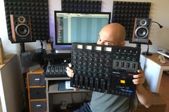 record your music on cassette tape using a 4 track tascam recorder