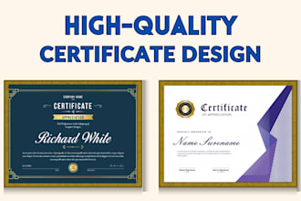 create custom certificate design, diploma certificate with high quality