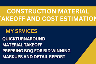 create construction material takeoff and cost estimation