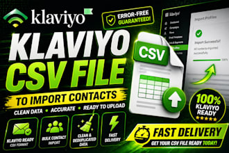 create a CSV file to import contacts in klaviyo