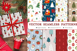 do seamless patterns for wrapping paper, wrapping tissue in 24hrs