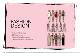illustrate fashion collection  and fashion flat sketches
