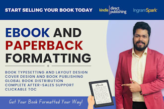 create ebook and do paperback formatting for amazon KDP book publishing