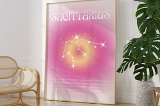 create your zodiac aura prints digital art poster