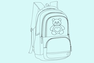 design technical concept for backpack, handbag, purse,duffle
