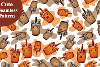 create cute seamless pattern design for ready to print