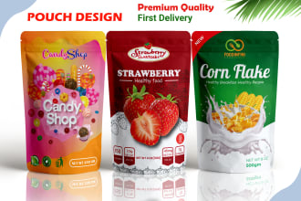 do premium pouch design, packaging design and  labels design