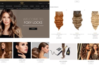 design hair extension store, wig website,  hair extension shopify store