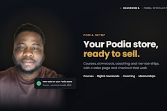 set up your podia store for courses, downloads and coaching