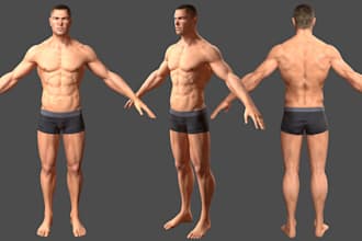 create 3d character modeling, 3d rigging, 3d model, 3d metahuman character