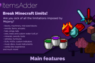 create and configure items for the itemsadder plugin