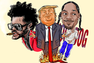 draw awesome and original caricature sketch for you