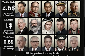 make a hoi4 vanilla, kr or tno style portrait for you