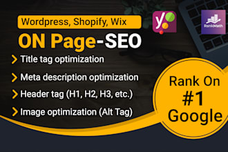 do on page SEO with yoast or rankmath for on page optimization