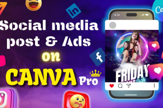 design social media post in canva pro with editable link