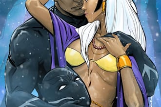 make comic style art and illustration, character design, etc
