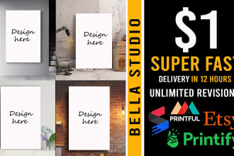 make brilliant realistic canvas wall art mockups