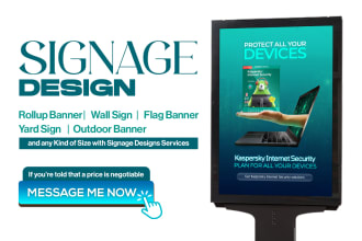 do a modern roll up signage design