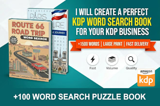create custom word search puzzle and activity books for KDP