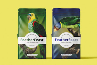 do packaging design for pet product, bird food and more