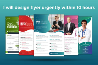 design urgent flyer, roll up banner or food menu in 10 hours